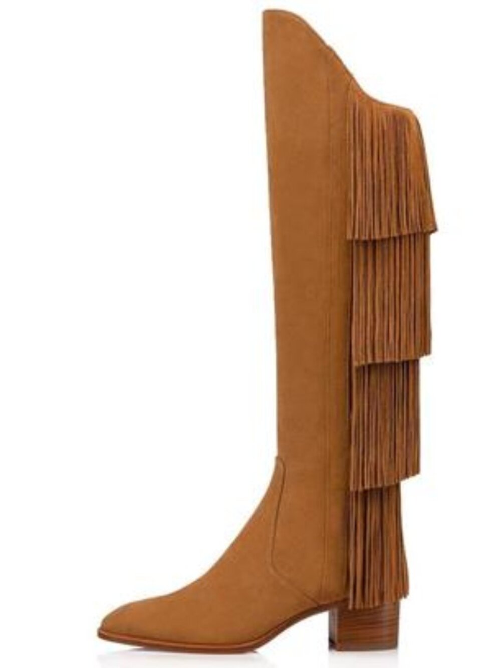 Christian Louboutin BOOT LION 55 Suede Fringe Over Knee High Boots Heels